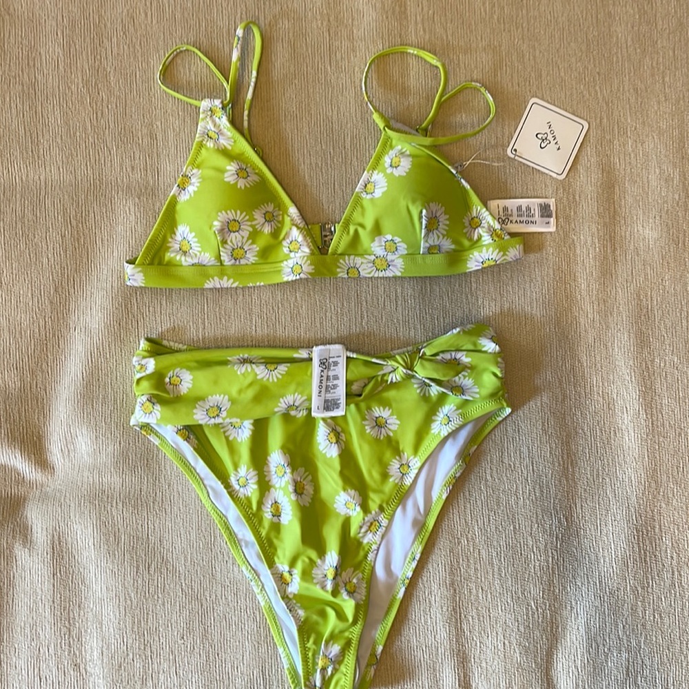 Large Kamoni V Neck Floral Print Bikini